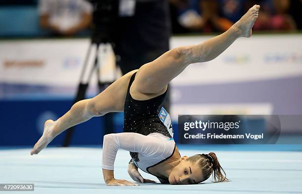 Ayelen Tarabini of Argentina competes on the Floor during day two of the Gymnastics World Challenge Cup Brazil 2015 at Ibirapuera Gymnasium on May 3,...