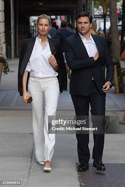 Model Karolina Kurkova and Archie Drury seen on the streets of Manhattan on May 3, 2015 in New York City.