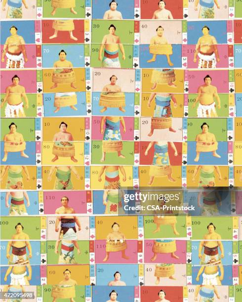 chop sumo pattern - samurai stock illustrations