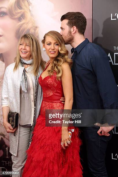 Elaine Lively, Blake Lively, and Eric Lively attend "The Age of Adaline" premiere at AMC Loews Lincoln Square 13 theater on April 19, 2015 in New...