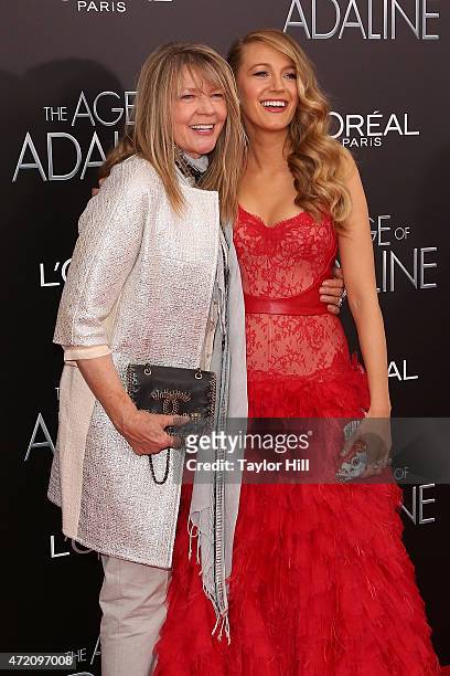 Mother Elaine Lively and daughter Blake Lively and Michiel Huisman attend "The Age of Adaline" premiere at AMC Loews Lincoln Square 13 theater on...