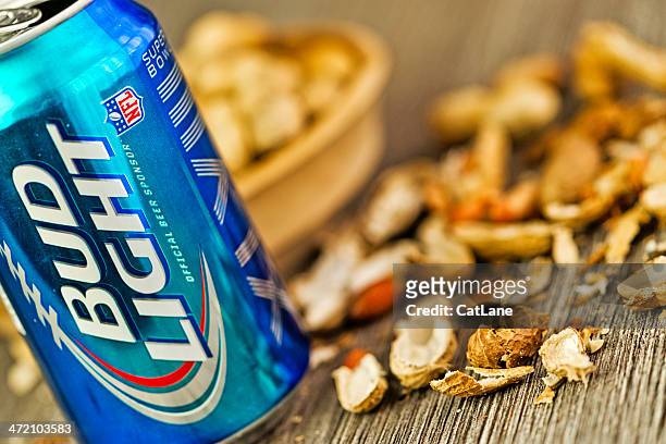 beer and peanuts - bud light stock pictures, royalty-free photos & images
