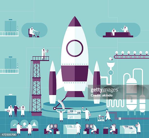 creating - cientist rocket stock illustrations