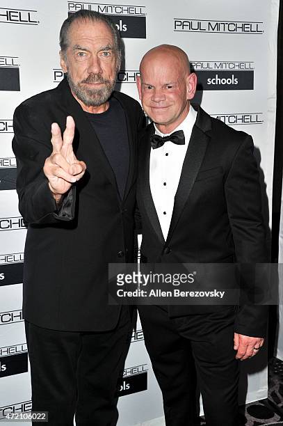 John Paul DeJoria and author Winn Claybaugh attend Paul Mitchell Schools' 12th Annual FUNraising Gala at The Beverly Hilton Hotel on May 3, 2015 in...