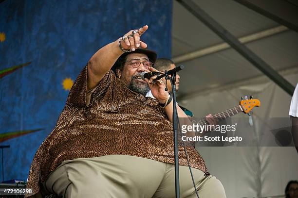 The Blues Masters featuring Big Al Carson perform during 2015 New Orleans Jazz & Heritage Festival - Day 7 at Fair Grounds Race Course on May 3, 2015...