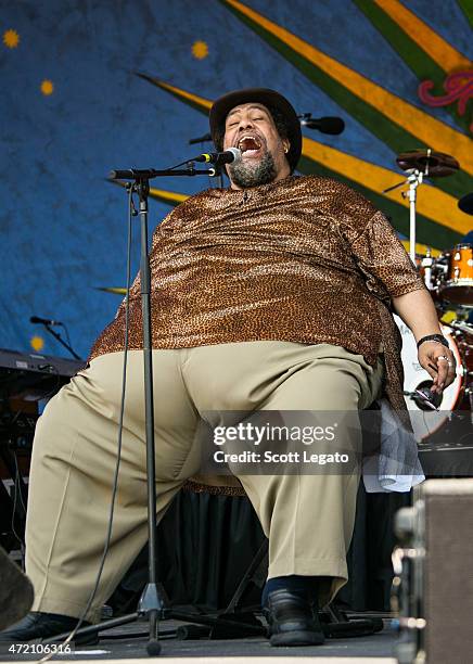 The Blues Masters featuring Big Al Carson perform during 2015 New Orleans Jazz & Heritage Festival - Day 7 at Fair Grounds Race Course on May 3, 2015...