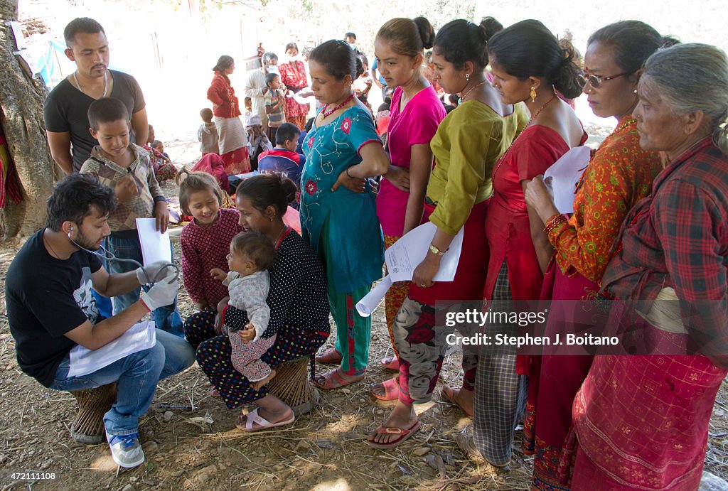People sign up for basic first aid in Chautara, Nepal. A...