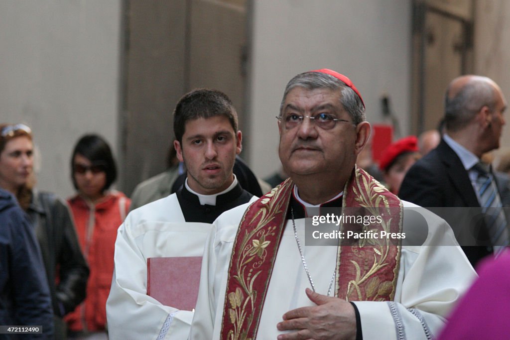 Liquefying blood announced before the procession. It has...