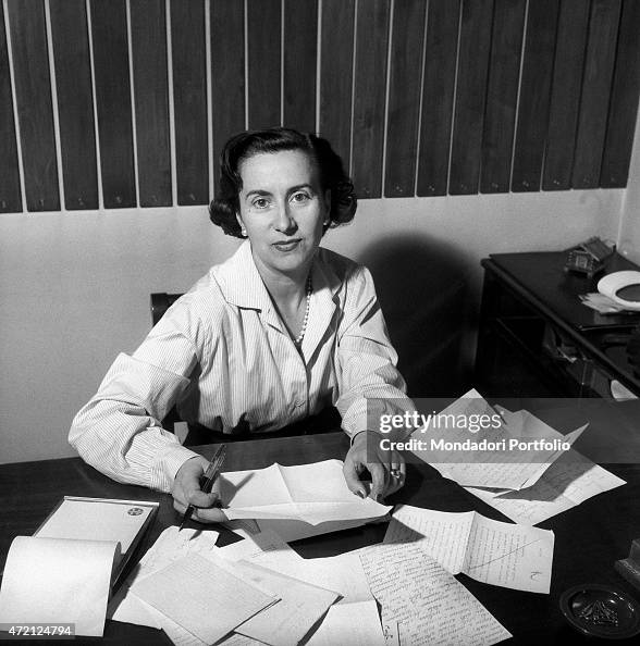 Camilla Cederna works at her desk Camilla Cederna works at her desk