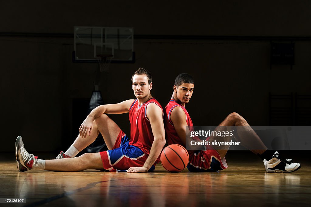 Two basketball players.