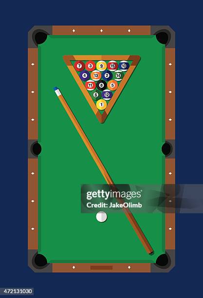 pool table - cue ball stock illustrations