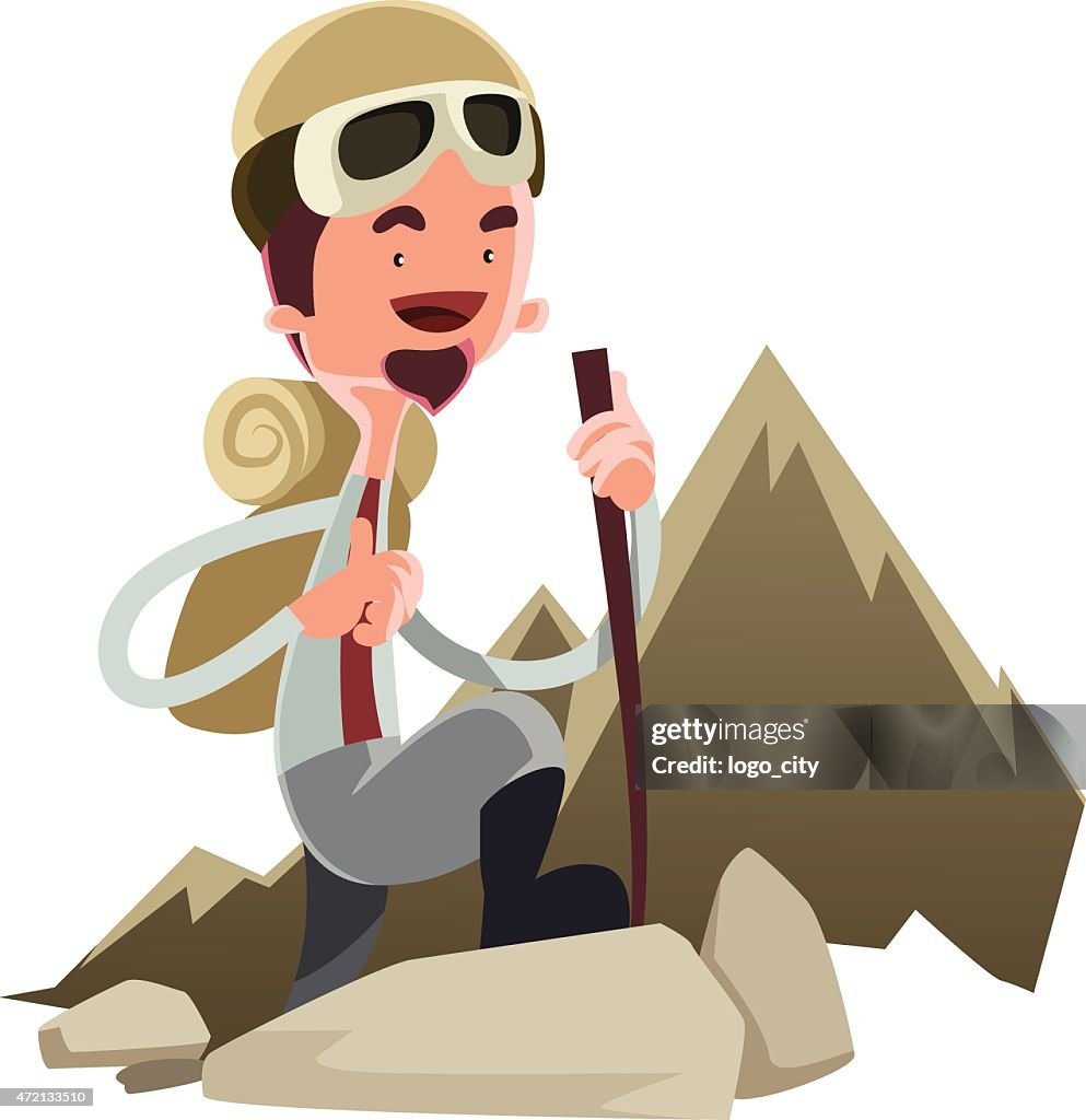 Hombre Va A Subirsa Una Montaña De Ilustración Vectorial De Dibujos Animados Carácter Ilustración de stock - Getty Images Hombre Va A Subirsa Una Montaña De Ilustración Vectorial De Dibujos Animados Carácter Ilustración de stock - Getty Images
