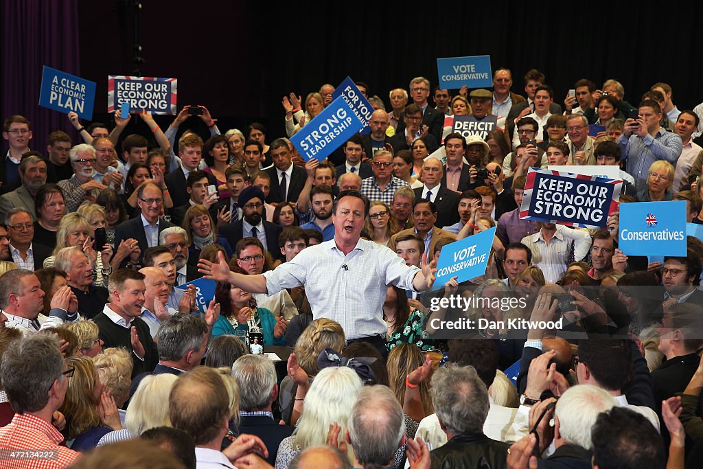 David Cameron Campaigns As Election Day Looms