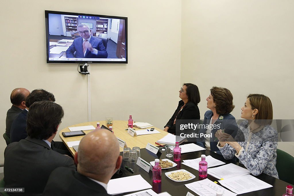 Queen Letizia of Spain Meets Spanish Association Against Cancer