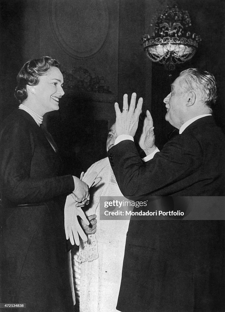 Begum Om Habibeh Aga Khan with the owner of the Cannes Casino