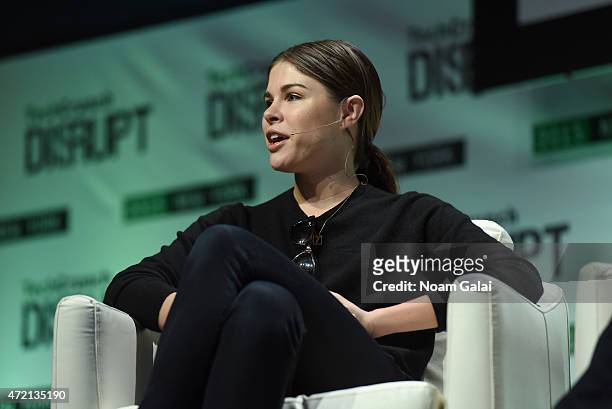 Founder and CEO of Glossier, Emily Weiss speaks onstage during TechCrunch Disrupt NY 2015 - Day 1 at The Manhattan Center on May 4, 2015 in New York...