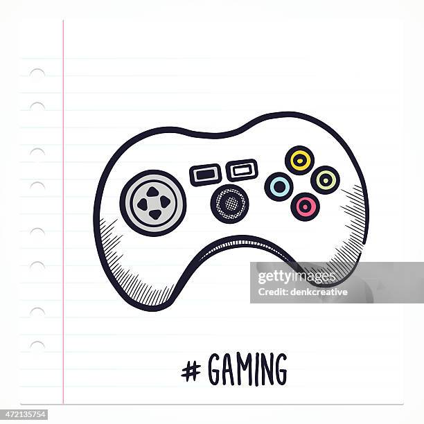 doodle game controller - joystick stock illustrations