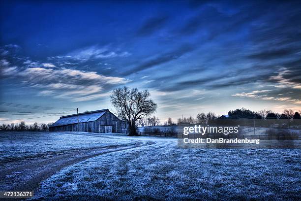 winter landscape - rural kentucky stock pictures, royalty-free photos & images