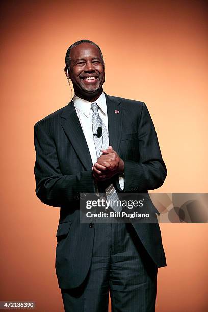 Republican Dr. Ben Carson, a retired pediatric neurosurgeon, speaks as he officially announces his candidacy for President of the United States at...