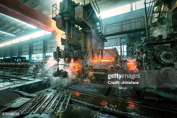 water cooling of roling mill line - steel factory stock pictures, royalty-free photos & images