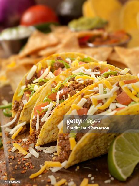 crispy beef taco - chipotle pepper stock pictures, royalty-free photos & images