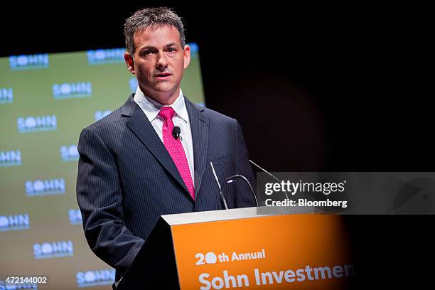 David Einhorn, president of Greenlight Capital Inc., speaks during the 20th Annual Sohn Investment Conference in New York, U.S., on Monday, May 4,...