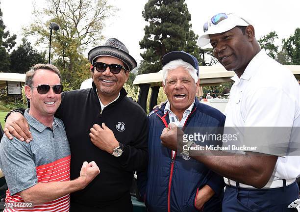 Michael G. Wilson, George Lopez, Lee Trevino and Dennis Haysbert attend the 8th Annual George Lopez Celebrity Golf Classic presented by Sabra salsa...