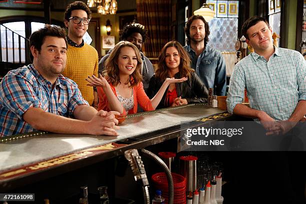 Promo Shoot" -- Pictured: David Fynn as Brett, Rick Glassman as Burski, Bridgit Mendler as Candace, Ron Funches as Shelly, Bianca Kajlich as Leslie,...