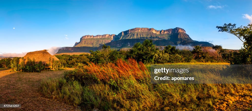 Uruyen indigeous camp at the Auyantepui, La Gran Sabana, Venezuela