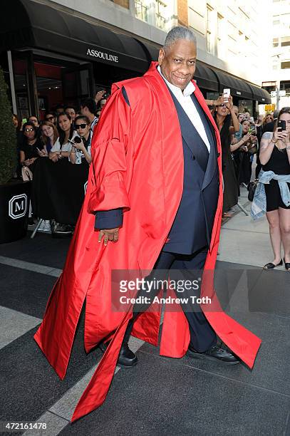 Andre Leon Talley departs The Mark Hotel for the Met Gala at the Metropolitan Museum of Art on May 4, 2015 in New York City.