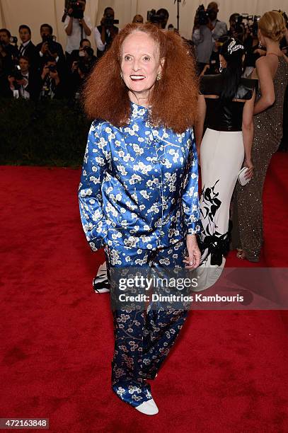 Grace Coddington attends the "China: Through The Looking Glass" Costume Institute Benefit Gala at the Metropolitan Museum of Art on May 4, 2015 in...