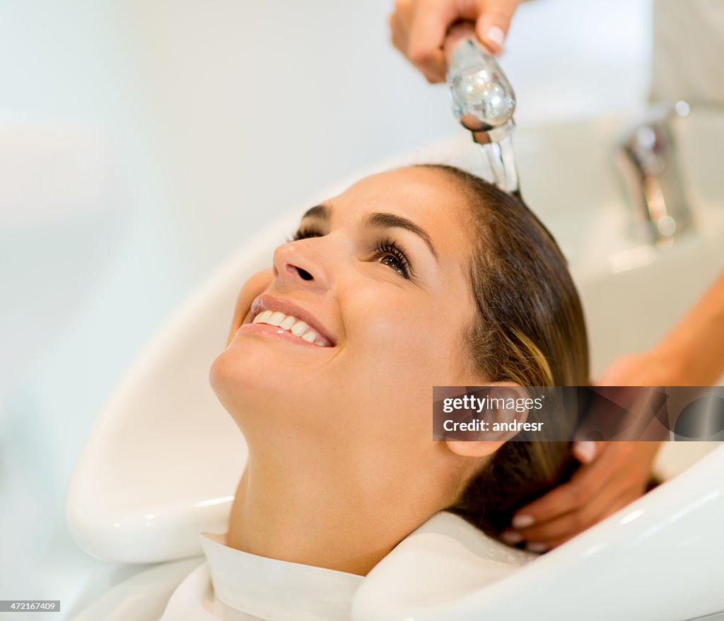 Woman at the hair salon