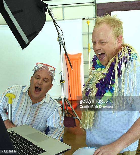 Darrin Vincent and Jamie Dailey attend 2016 Dailey & Vincent WaterFest Cruise Photo Shoot at Berry Hill Studios on May 4, 2015 in Nashville,...