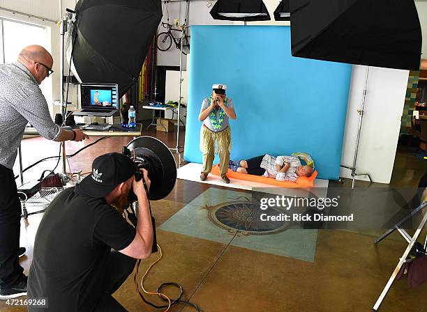 Jamie Dailey and Darrin Vincent attend 2016 Dailey & Vincent WaterFest Cruise Photo Shoot at Berry Hill Studios on May 4, 2015 in Nashville,...