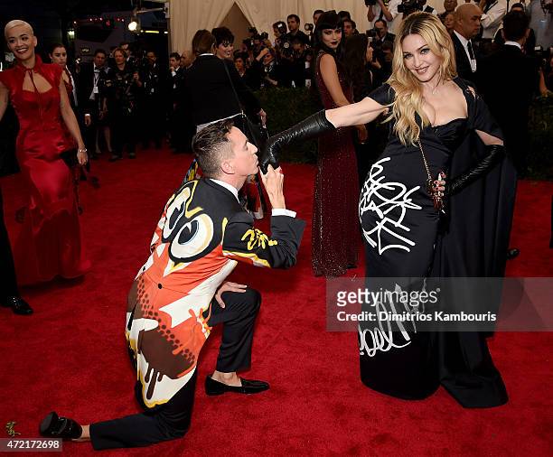 Jeremy Scott and Madonna attend the "China: Through The Looking Glass" Costume Institute Benefit Gala at the Metropolitan Museum of Art on May 4,...