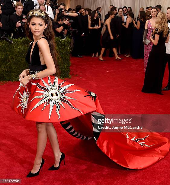 Zendaya attends the "China: Through The Looking Glass" Costume Institute Benefit Gala at the Metropolitan Museum of Art on May 4, 2015 in New York...