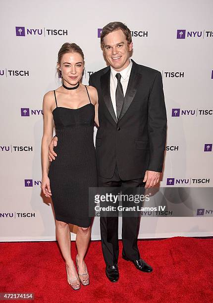 Morgan Macgregor and Michael C. Hall attend the NYU Tisch School Of The Arts 2015 Gal at Frederick P. Rose Hall, Jazz at Lincoln Center on May 4,...