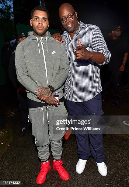 Kevin Gates and Michael Kyser attend StreetzFest2k15 at Masquerade Music Park & Historic Fourth Ward Park on April 18, 2015 in Atlanta, Georgia.