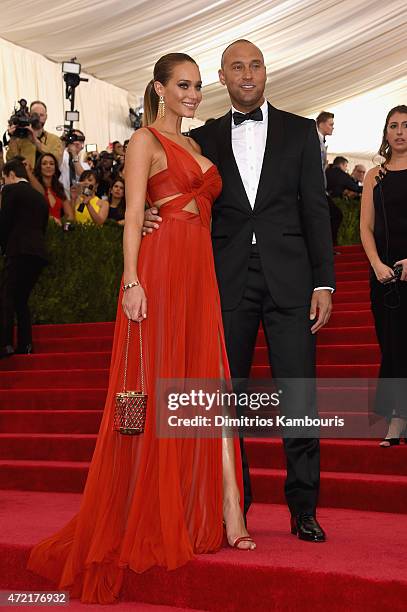 Hannah Davis and Derek Jeter attend the "China: Through The Looking Glass" Costume Institute Benefit Gala at the Metropolitan Museum of Art on May 4,...