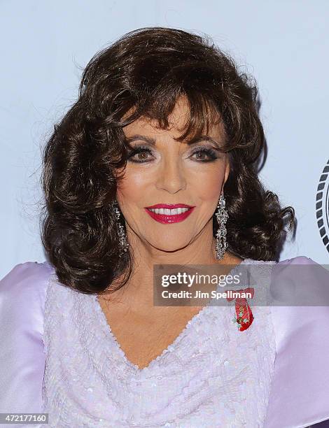 Actress Joan Collins attends the Friars Club salute to Joan Collins at the Friars Club on May 4, 2015 in New York City.
