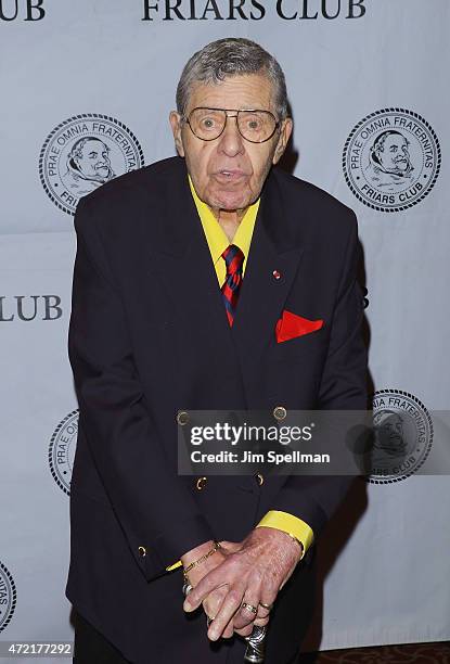 Actor Jerry Lewis attends the Friars Club salute to Joan Collins at the Friars Club on May 4, 2015 in New York City.