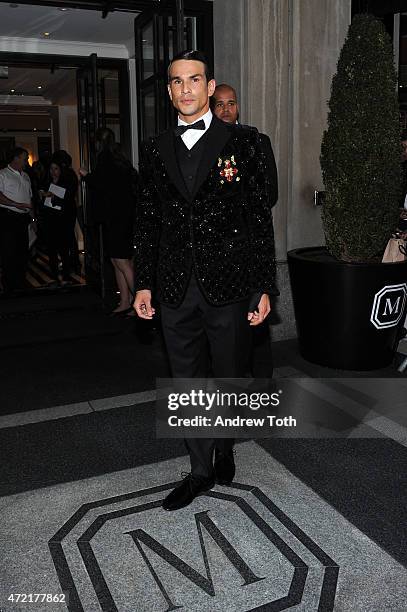 Jose Maria Manzanares departs The Mark Hotel for the Met Gala at the Metropolitan Museum of Art on May 4, 2015 in New York City.