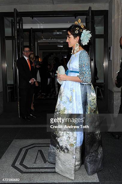 Coco Brandolini departs The Mark Hotel for the Met Gala at the Metropolitan Museum of Art on May 4, 2015 in New York City.