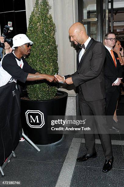 Common departs The Mark Hotel for the Met Gala at the Metropolitan Museum of Art on May 4, 2015 in New York City.