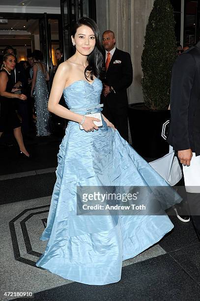 Gao Yuanyuan departs The Mark Hotel for the Met Gala at the Metropolitan Museum of Art on May 4, 2015 in New York City.