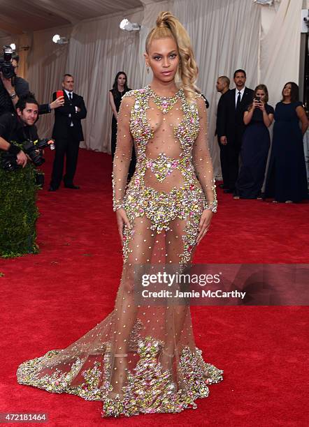 Beyonce attends the "China: Through The Looking Glass" Costume Institute Benefit Gala at the Metropolitan Museum of Art on May 4, 2015 in New York...