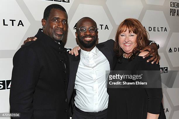 Trevor Gale, Brian-Michael Cox and Linda Lorence Critelli attend the 2015 SESAC Pop Music Awards at New York Public Library on May 4, 2015 in New...