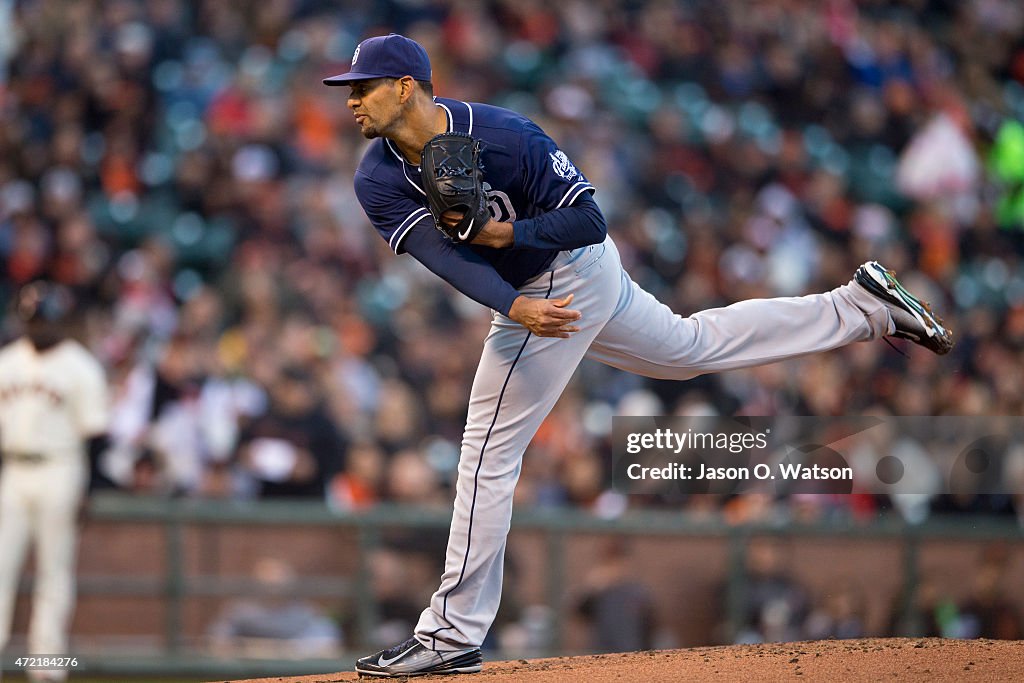 Tyson Ross of the San Diego Padres pitches against the San Francisco ...