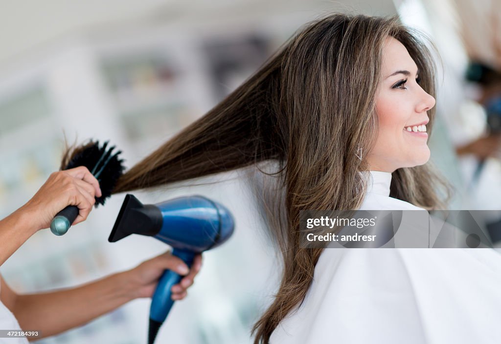 Woman at the hairdresser