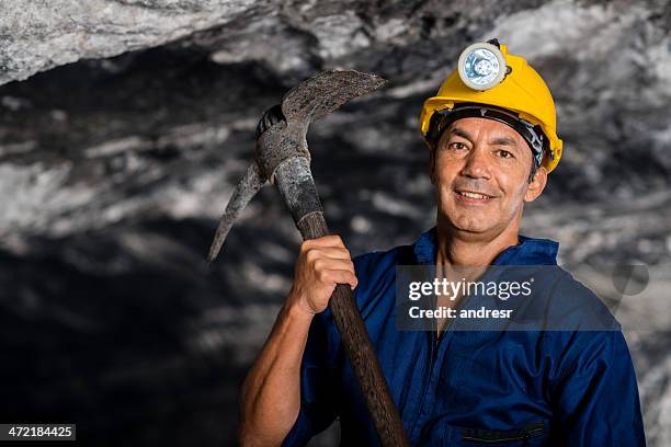 miner at a mine - pickaxe stock pictures, royalty-free photos & images